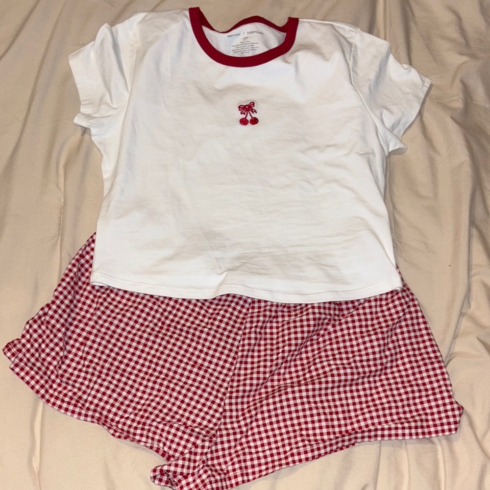 Target Cherry Embroidered Pajama Set